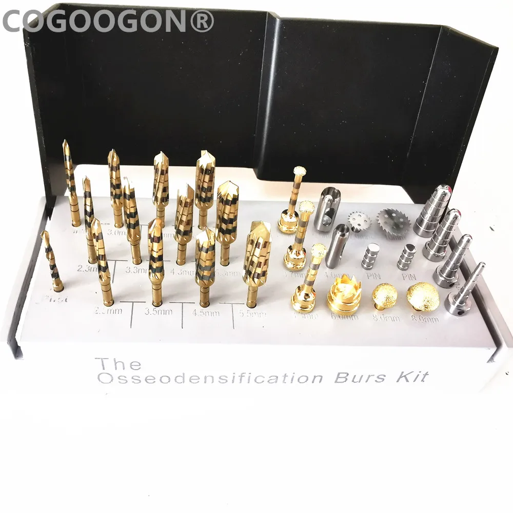 1Set The Osseodensification Dental Bur Drills Implant Kit with Bone Saw Disk Membrane Diamond Coated Bur Drills & Tissue Punch