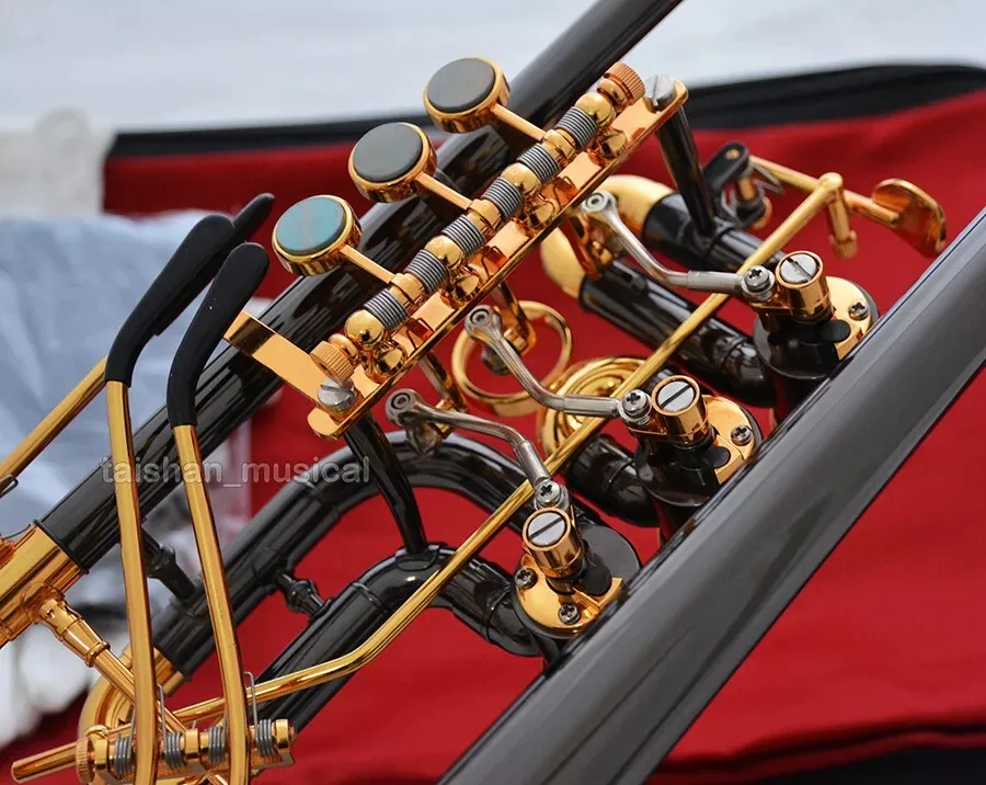 Rotary C Trumpet Black nickel Plated With Soprano Key 2 elbow pipe