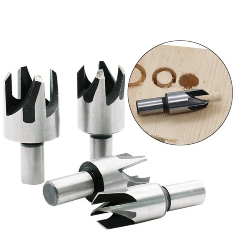 band saw machine Round handle cork cutter barrel cork drill hexagonal handle woodworking bit carbon steel cork cutter 4-piece claw type multi boring machine for wood