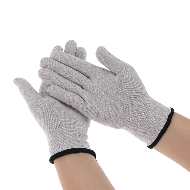 1Pair Massage Gloves Conductive Silver Fiber Electrode Gloves Pads Electrotherapy Massage 3