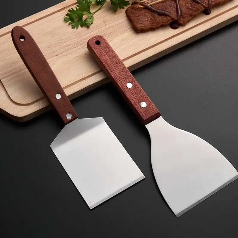 Stainless Steel Metal Griddle Spatula Hamburger Turner Scraper Pancake Flipper Great for BBQ Grill