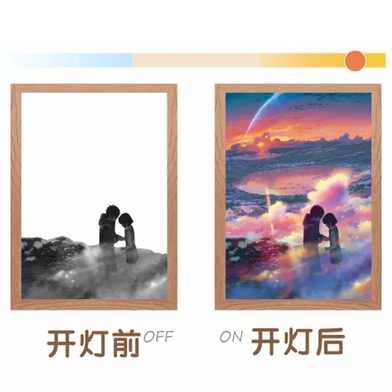 日本のアニメの壁のライトペイント,お祭りの名前のフォトフレームの