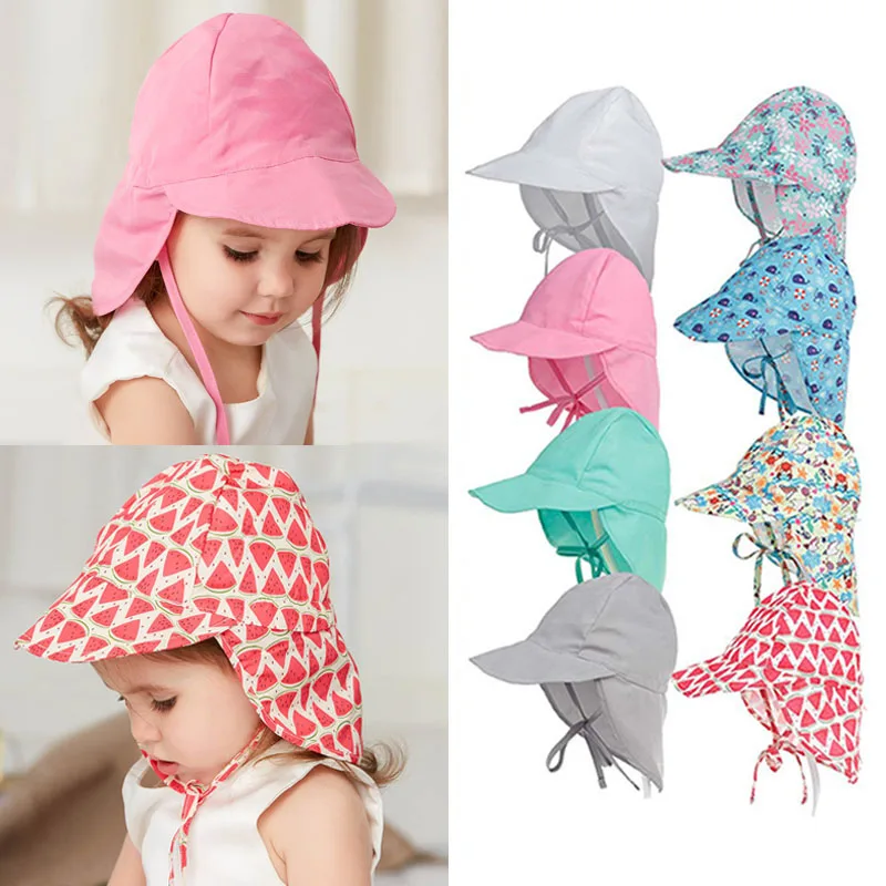 

Детская пляжная шапка для мальчиков и девочек, регулируемая шляпа от солнца, с SPF 50 +, уличная дорожная, Аксессуары для младенцев