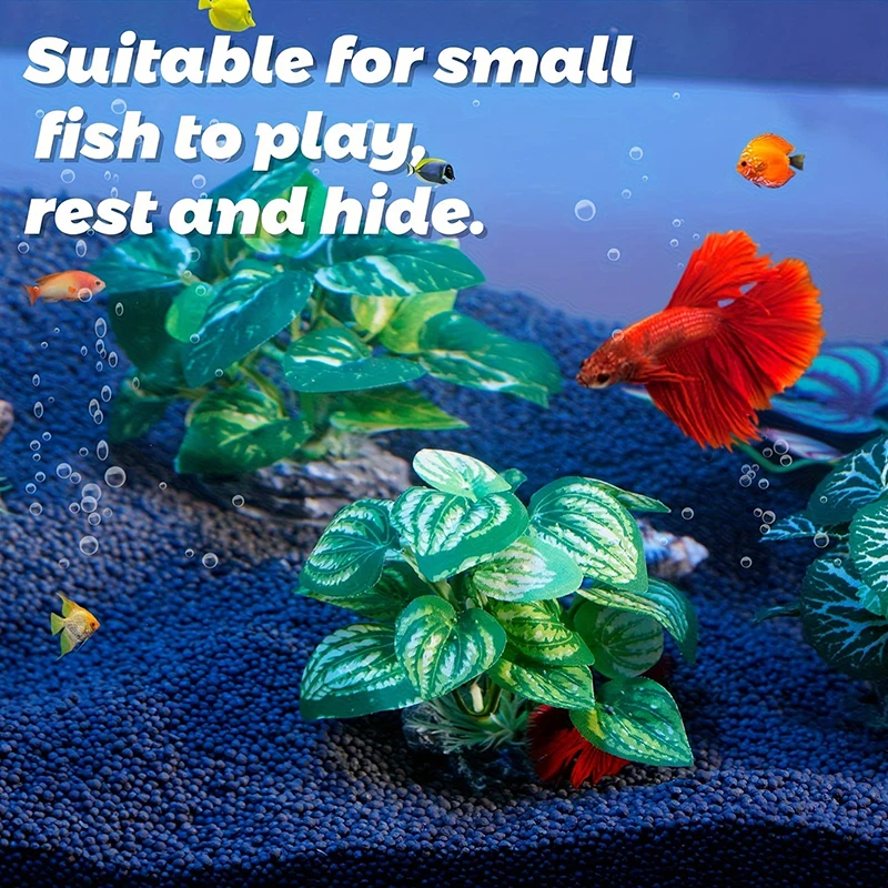 Artificial Plants, Fish Tank Decorations, Aquarium Ornaments, Artificial Aquarium Plants 1PC Realistic Artificial Water Plants For Terrarium Decor Silk Faux Green Realistic for Fish Tank Decor Turtle Jar Ornament