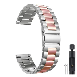 Premium Stainless Steel Wristband Bracelet - Elegant Strap Replacement - Amazfit GTS 2 4 Mini (Silver pink)