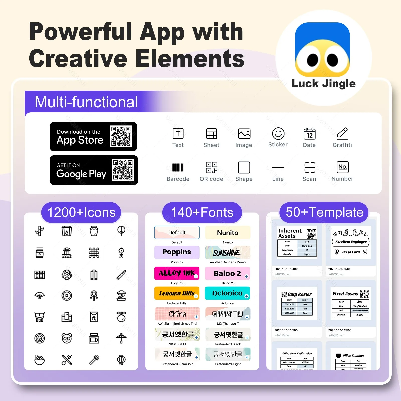 50mm 열전사 라벨 프린터 C50 휴대용 블루투스 자체 접착 스티커 프린터 선물/DIY 창의적/마킹 기계에 사용