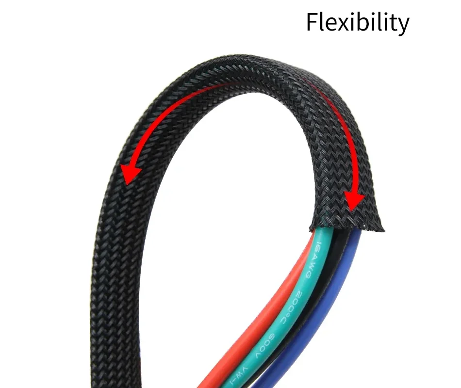 2 ~ 35 mm PET-geflochtene, erweiterbare Hülse, Kabel, Drahtwickel, isoliertes Nylon, hohe Dichte, enge Hülle, Schutzkabelbaum, 1 Meter – Detail 7