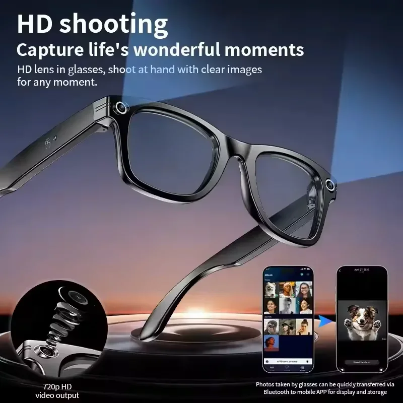 AI Smart Glasses with HD Camera – Bluetooth Calling, Video Recording, Photo Recognition, Voice Assistant & Real-Time Translation Sunglasses 2