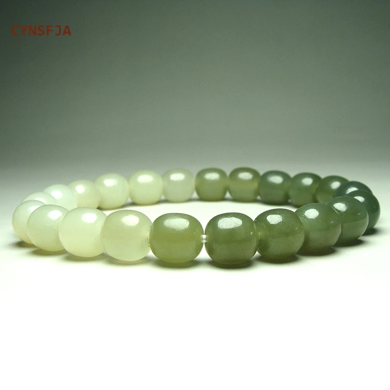 

CYNSFJA New Real Rare Certified Natural Hetian Nephrite Women's Lucky Jade Bracelets Light Green High Quality Elegant Gifts