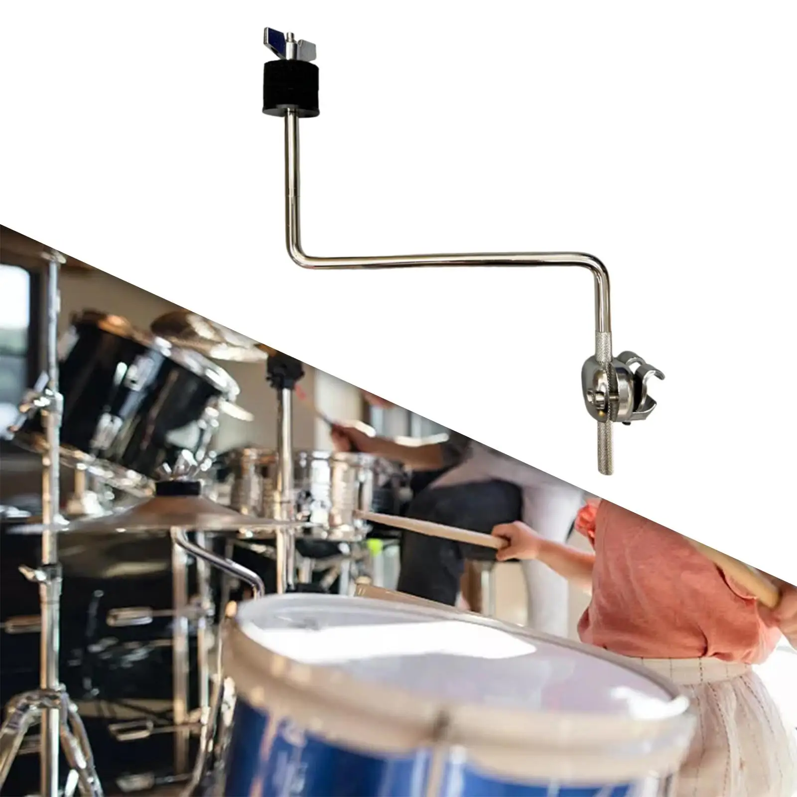 

Cymbal Mount Removable Strong Sturdy Easy to Install Z Shaped Percussion Mounting Arms Cymbal Stands Clips Cymbal Arm Clamp