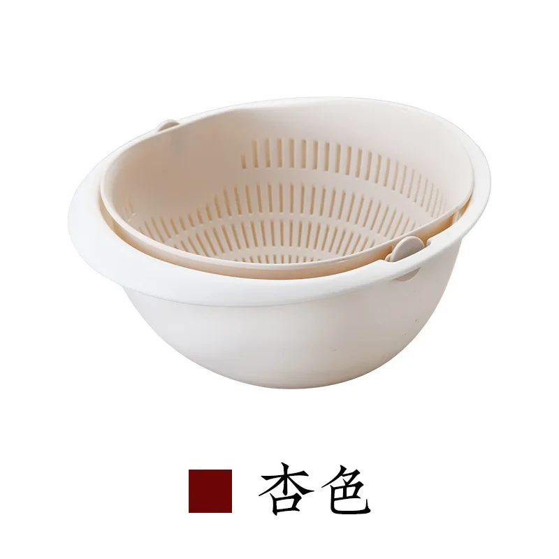 סל ניקוי כפול ניתן לסיבוב למטבח, סל אחסון לשטיפת פירות וירקות, מסננת ניקוי קערות וכלי קולנדר