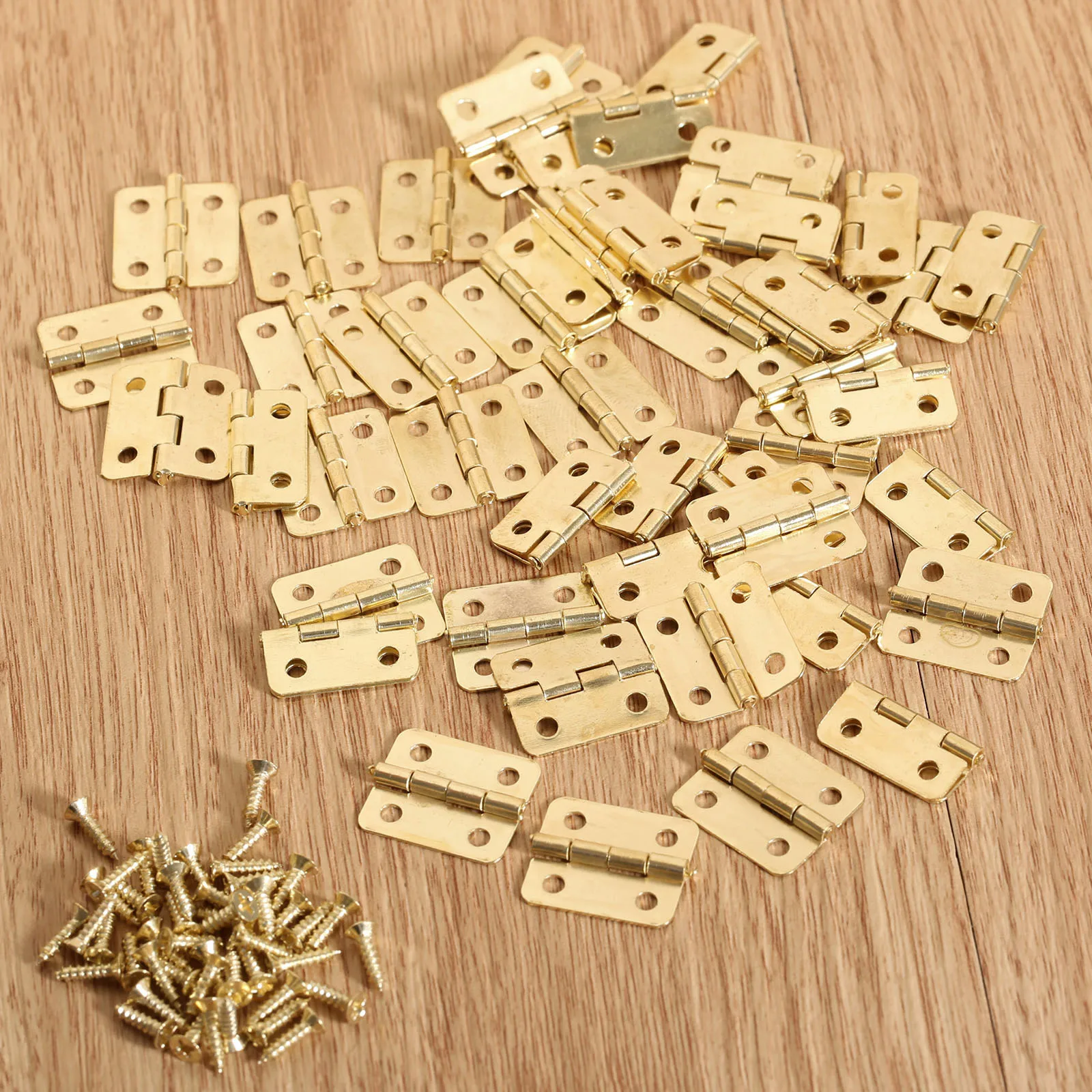 Kitchen Cabinet Door Hinges Furniture Accessories 4 Holes Gold Drawer Hinges 50Pcs for Jewelry Boxes Furniture Fittings