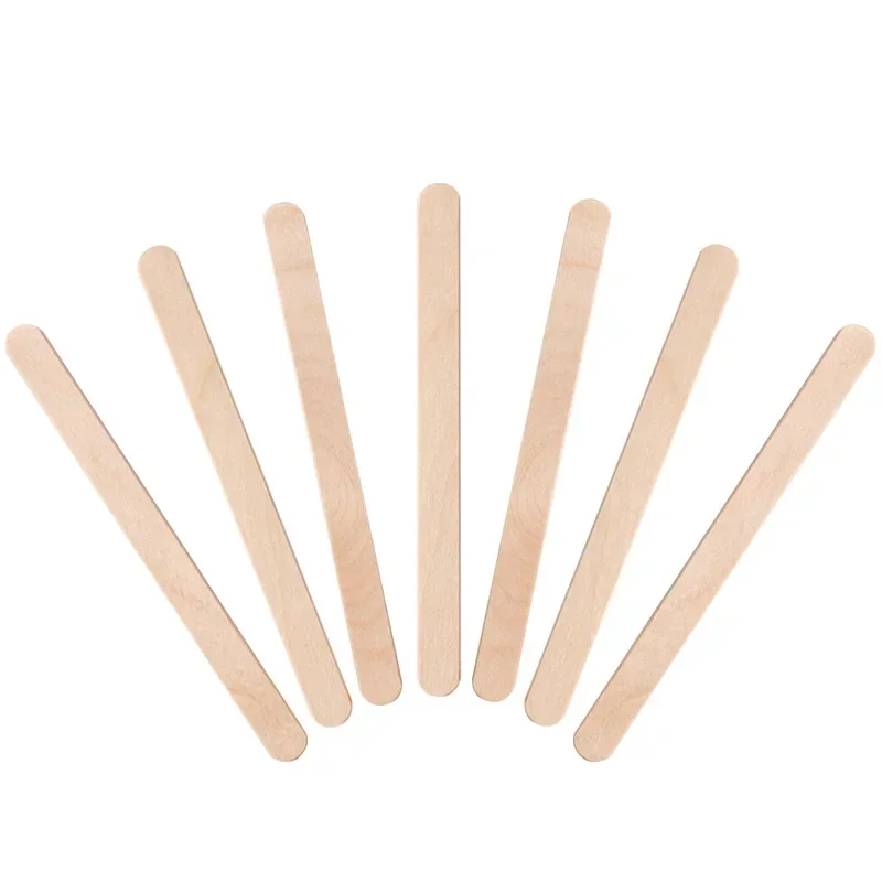 100 Pieces Disposable Wood Stick Beauty Spatulas Log Hair Removal Wax Coating and Scraping Tool Eyebrow Trimming Wooden Stick 5
