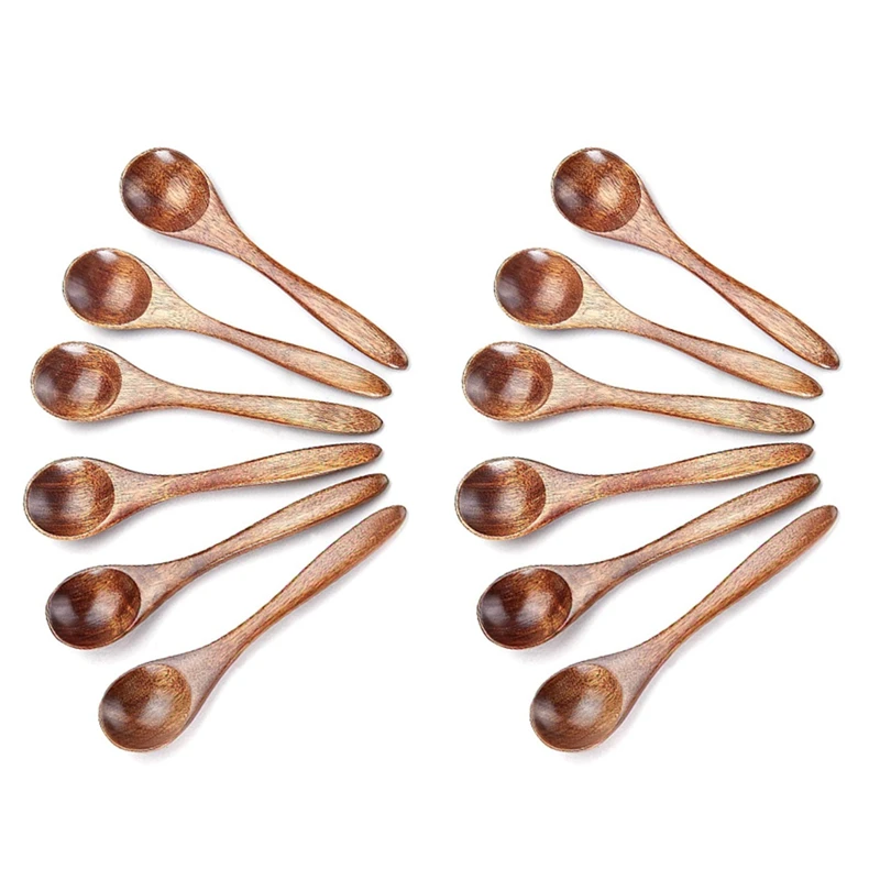 

Small Wooden Spoons, 12Pcs Wooden Teaspoon For Cooking Small Condiments Spoon, Mini Wooden Honey Spoon For Daily Use
