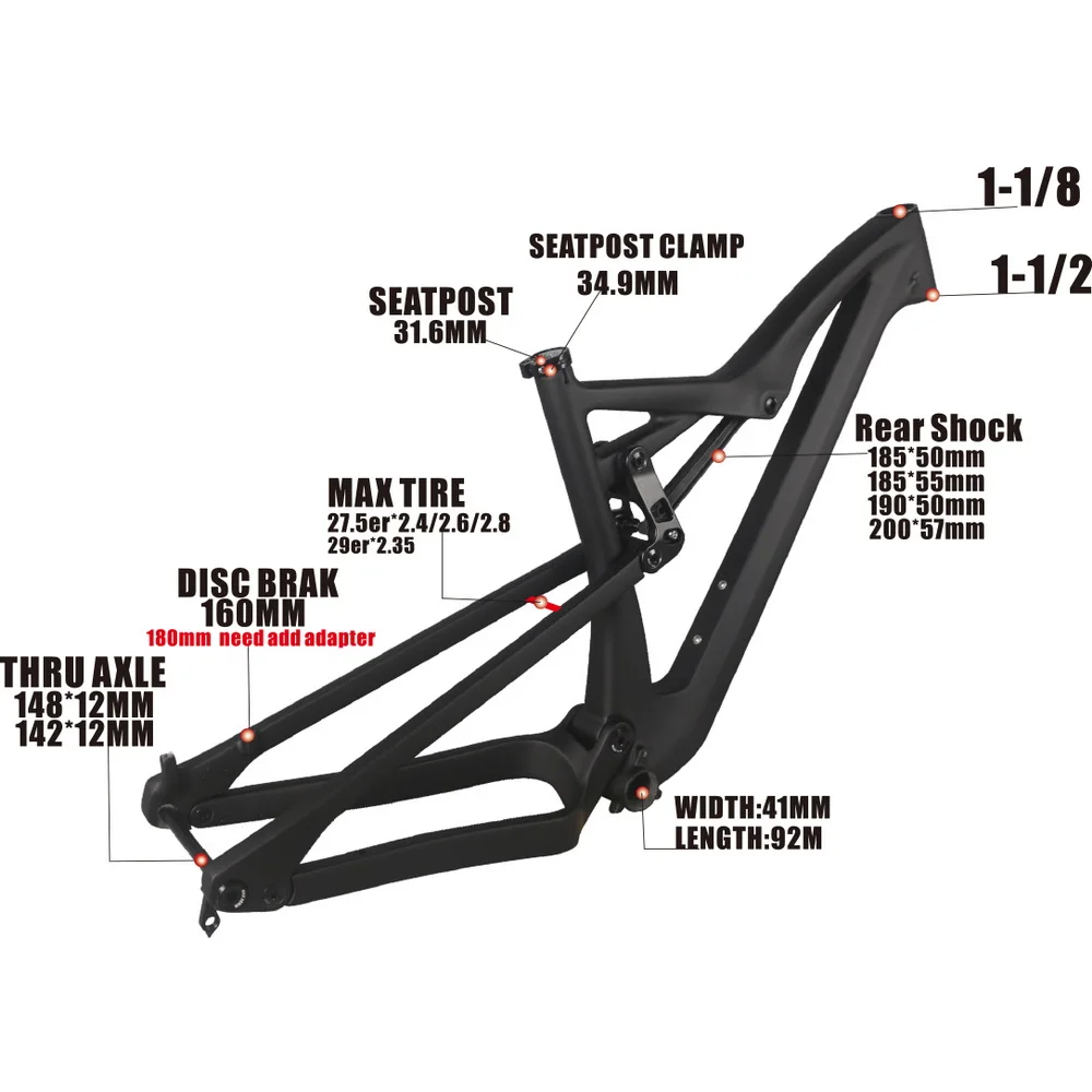 2022 Lexon SPARK Dual Suspension Bicycle Frames 29ER Full, 44 OFF