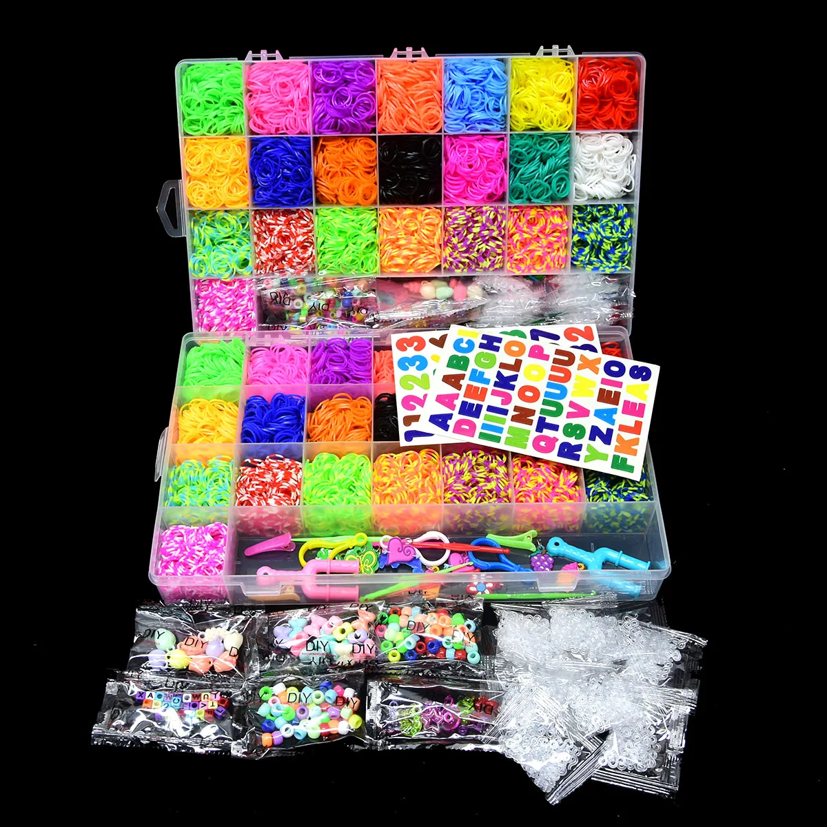 DIYToyRubberLoomBandsSetKidBraceletSiliconeBandElasticWeave