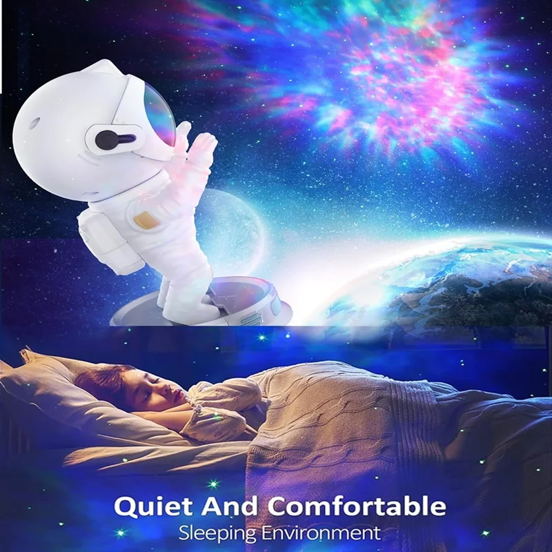 Proiettore Galassia Astronauta Con Luci Stelle E Nebulose - Lampada LED Con Telecomando E Timer Per Camera Da Letto