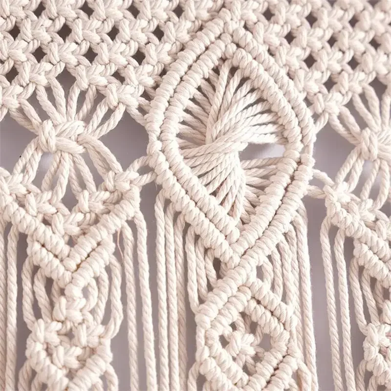 Hand-woven Macrame Wall Hanging Tapestry Door Curtain Cotton Art Tapestry Boho Decoration Bohemia Wedding Backdrop Wall Hanging tapestry decorations