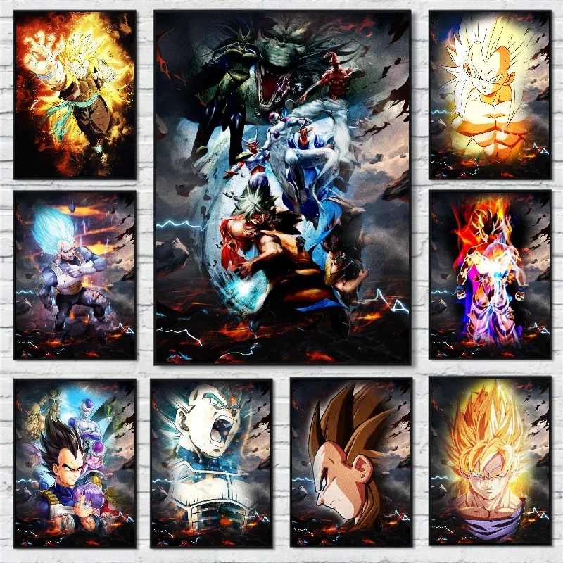 

Bandai Vintage Anime Dragon Ball Frameless Canvas Paintings High Quality HD Artwork Poster Decoration for Home Children's Gift