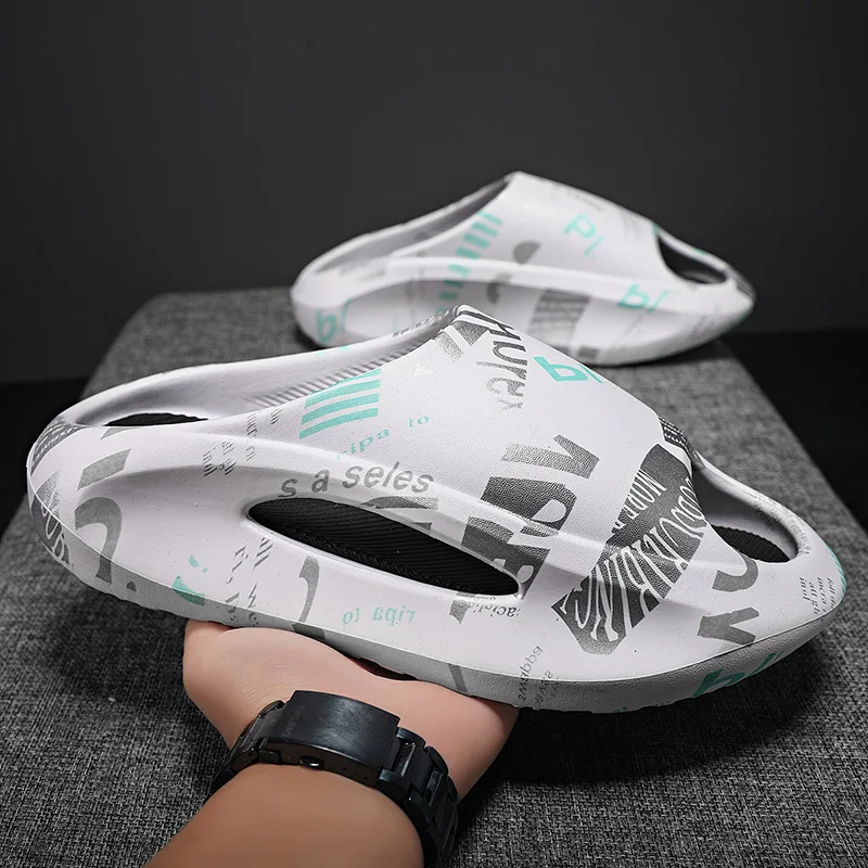 Sliptofflor för män Halkskydd Bekväm med tjock sula Mjukt skum Sliders Sliders Sliders för inomhus utomhus_voghion.com