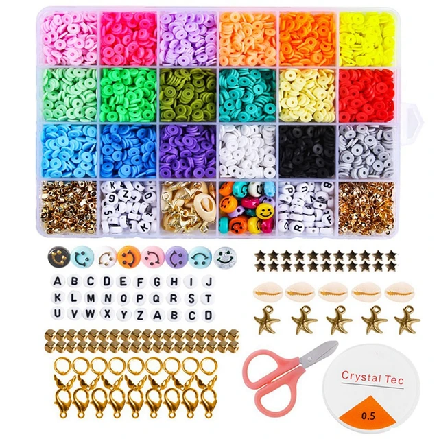 Clay Flat Beads,Round Clay Spacer Beads Clay Beads for Jewellery Making  Bracelet Necklace DIY Making Kit for Kids Adults - AliExpress