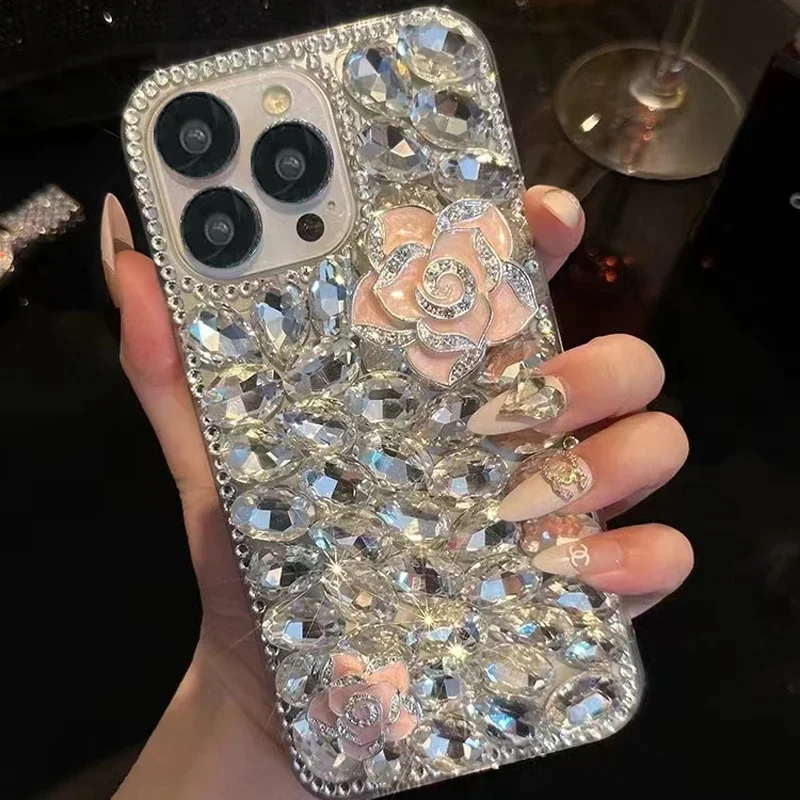 Cases for Samsung Galaxy S25 S24 S23 S22 S21 S20 S10 S9 Ultra Plus FE Note 20 10 Case Diamond Rhinestone Phone Cover Sunjolly