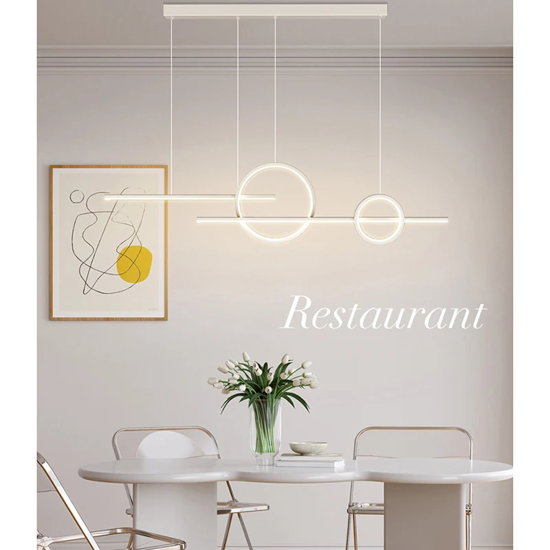 Smart LED Pendant Light Restaurant Hanging Lamp Remote Control Adjustable Color Temperature Brightness Living Room Home Lights 5