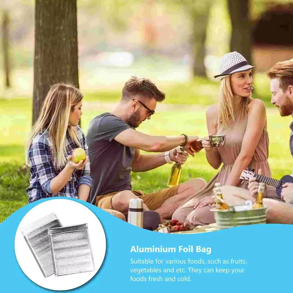 Insulated Aluminum Foil Cooler Bags with Closure – Reusable Thermal Storage Bags for Ho... - SKU ICB16829 - UGI Packaging