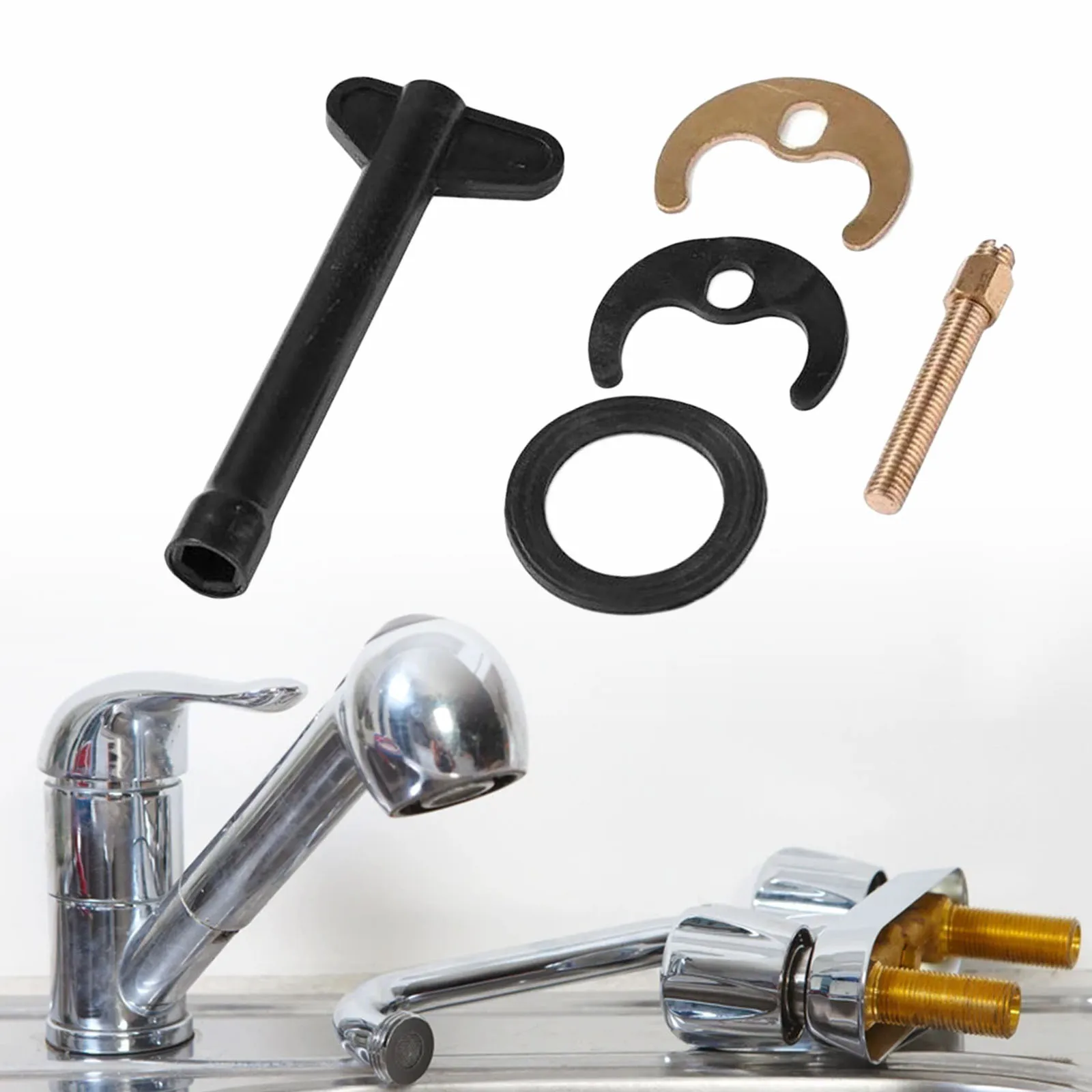 Basin Washer Sink Mixer Tap Fixing Fitting Kit Bolt Washer Wrench Plate