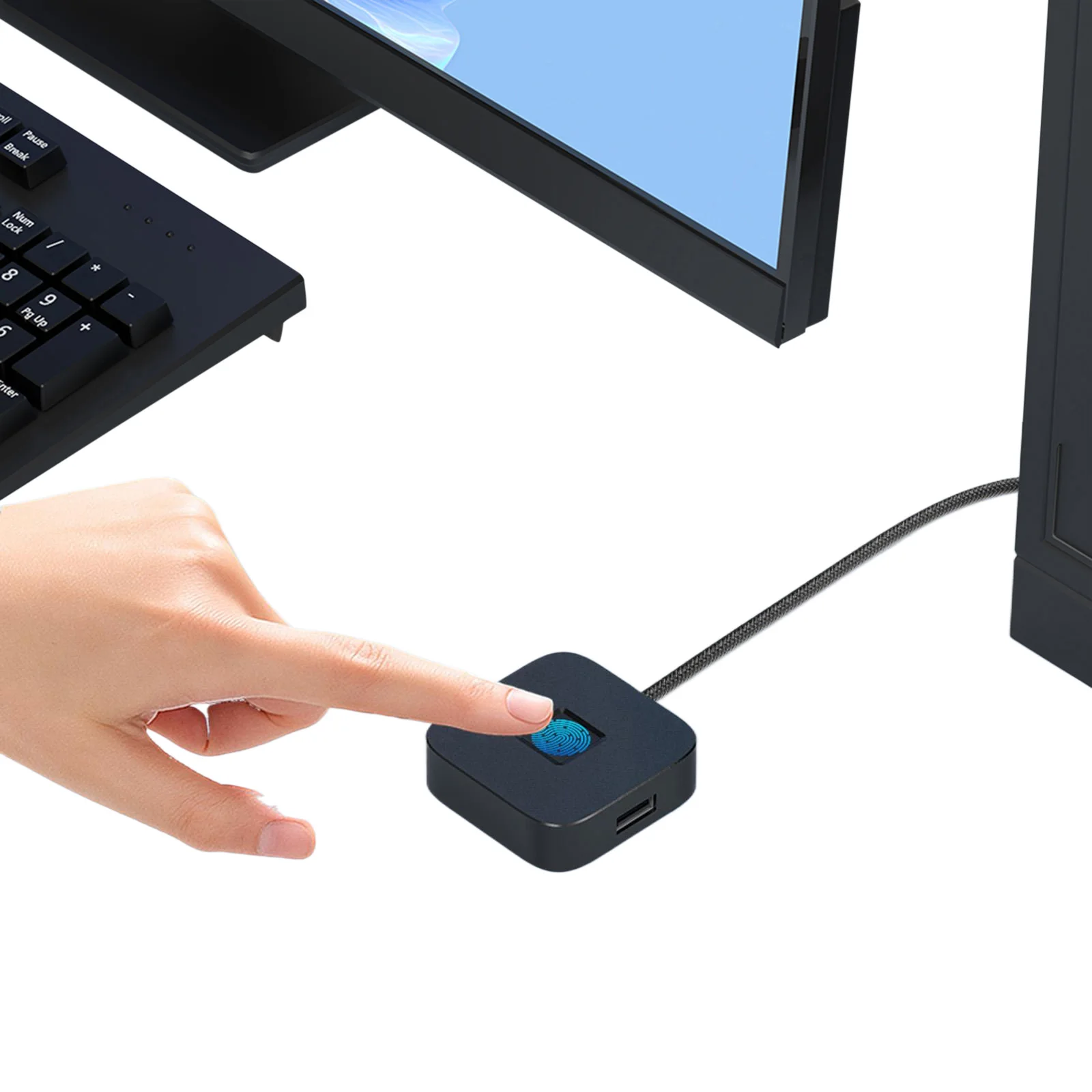 Windows Hello 지문 판독기용 USB 허브가 있는 지문 스캐너 Window..