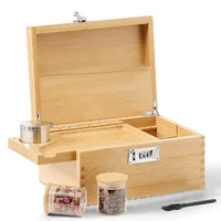 Wooden Herb Storage Box Stash Case Cigarette Rolling Tray Natural Handmade For Smoking Accessories Combo Men Gift 1