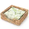 Square Napkin Holder Disposable Guest Towel Napkins Storage Holder Woven Water Hyacinth Napkin Dispenser Serving Tray for table 1