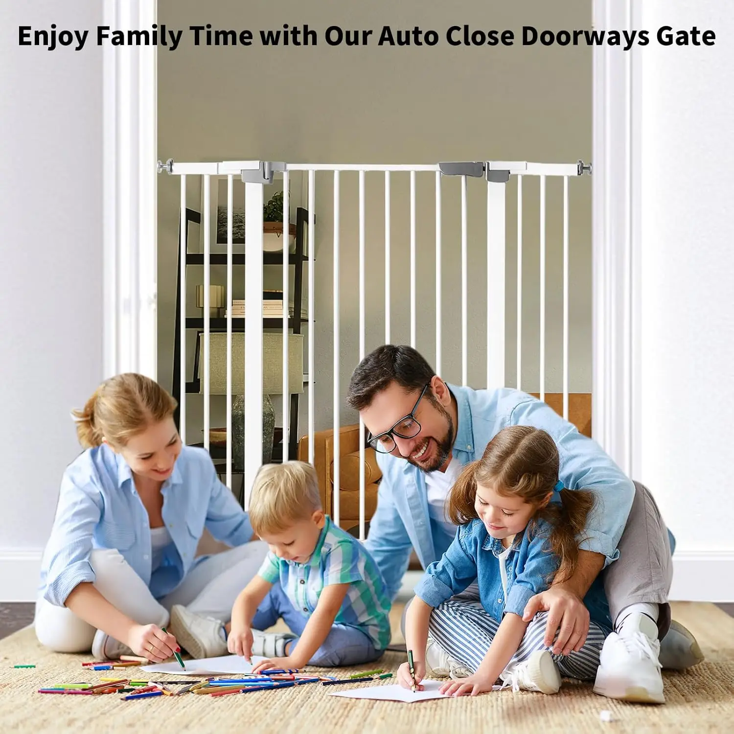 Baby Gate for Doors and Stairs Baby Dog Anti Fall Stair Wide Gate Safety Protection Extensions Automatic Closure