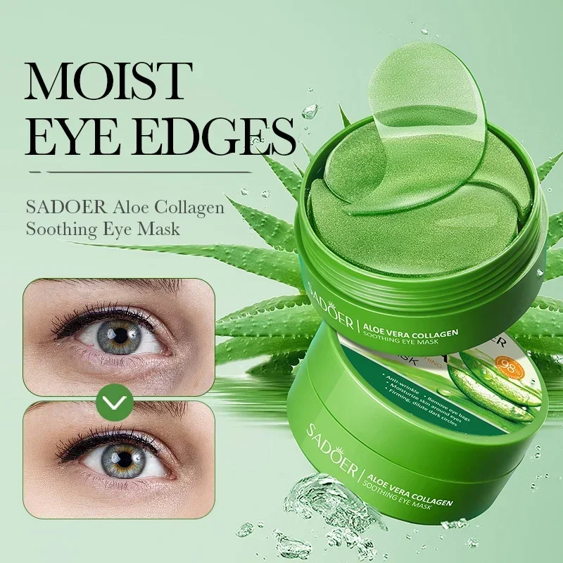 60pcs(30pair) SADOER Aloe Collagen Soothing Eye Mask Moisturizing Repair Eye Dry Eye Mask 2
