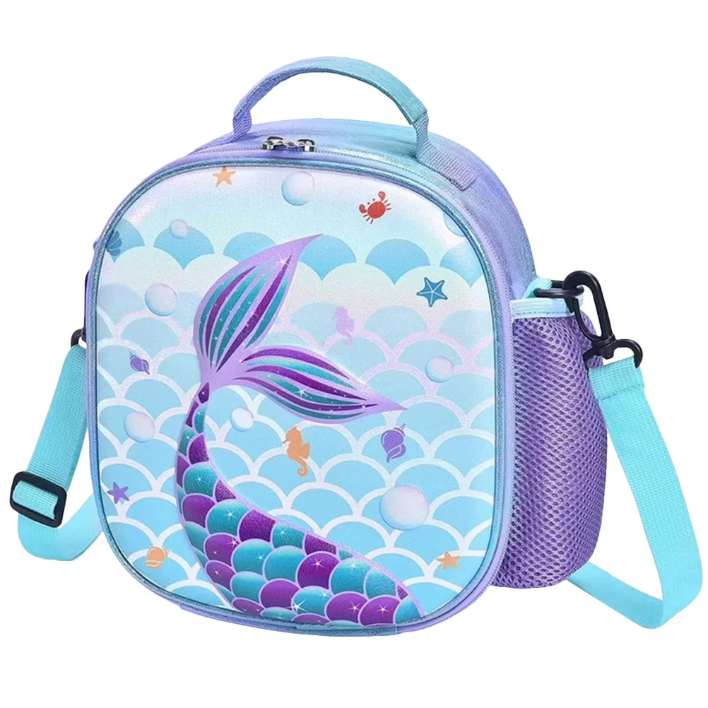Mermaid Bento Bag Kids Lunch Bags Light Blue Tote Box Studenti Bambino Borsa Termica Portatile Riutilizzabile Portatile Per Il Pranzo