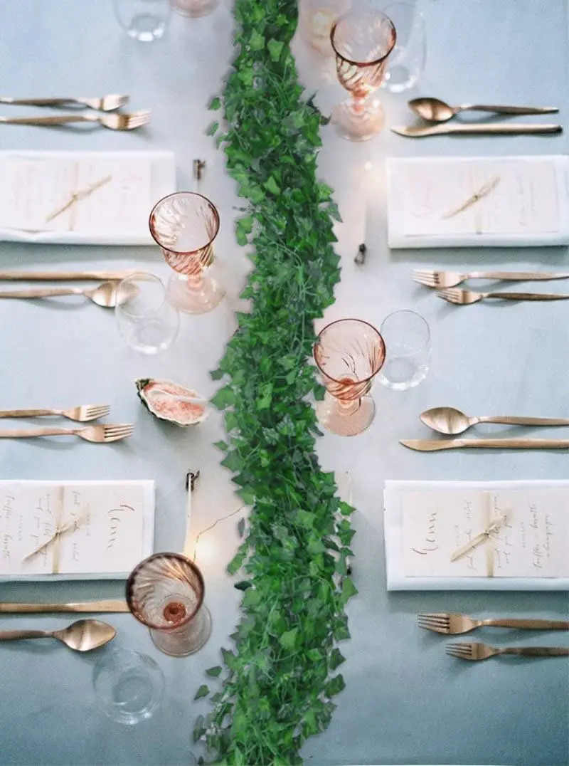 12pcs, 84 Feet Artificial Ivy Leaves Garland for Weddings, Parties, and Home Decor - Realistic Greenery Hanging Plant Vine with view 4