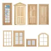 1/12 Dollhouse Miniature Door Window Frame Unpainted Doll Wood External Single Door Unpainted Diy Door 1