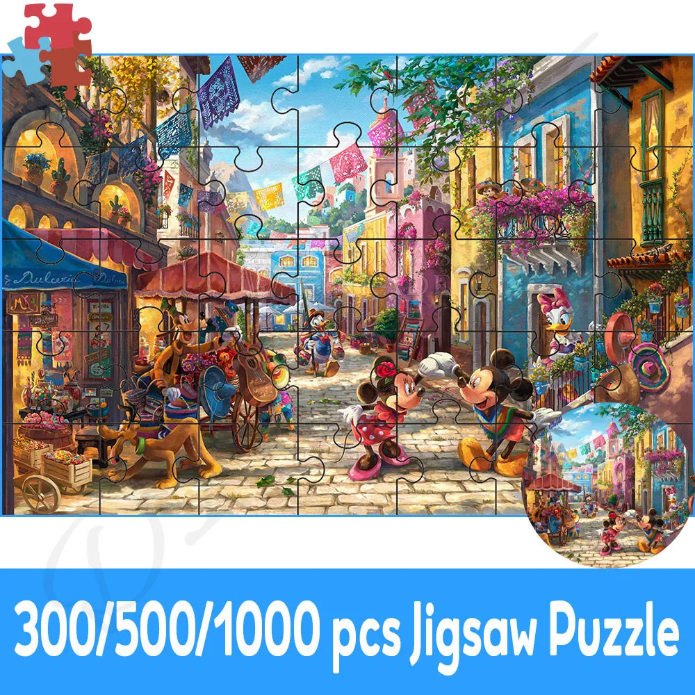 Mickey and Minnie In Mexico 1000 Piece Jigsaw Puzzle Disney Cartoon Characters Tigger and Donald Duck Puzzle Hobbies and Toys