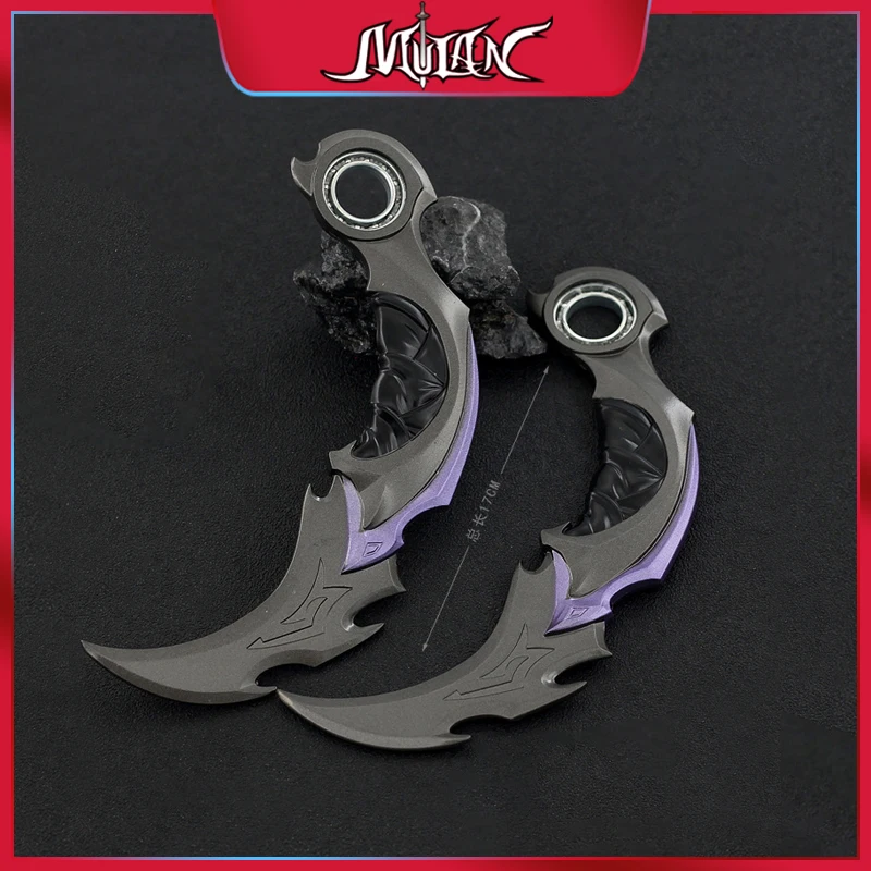 

Valorant 2.0 Karambit Knife Melee Reaver Weapon 17cm Uncut Safe Alloy Model Restoration Katana Swords Claw Knive for Kids Toys