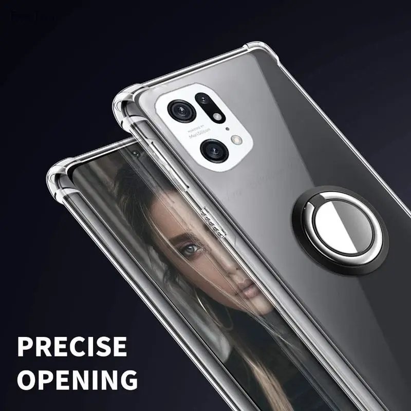 Transparent Soft Silicone Phone Case with Car Magnetic Stand Holder