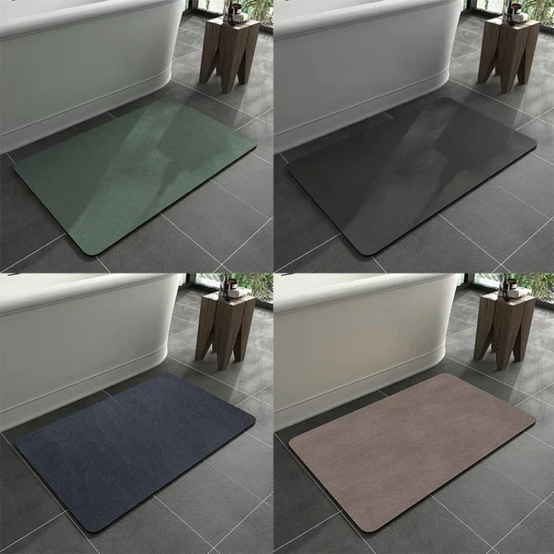 Bathroom Mats Diatomaceous Soft Mats Bathroom Quick Dry Water-absorbing Toilet Non-slip Foot Carpet Door Bath Rug