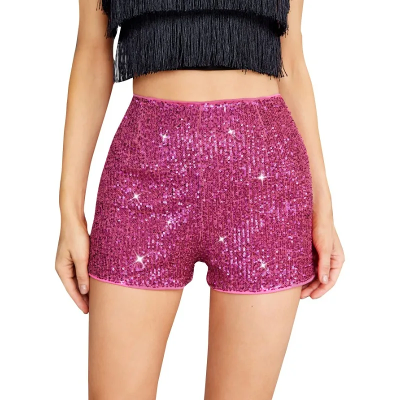 

Women Sequins Shorts Summer Sexy Sparkly Glitter Short Pants Clubwear Female Fashion High Waist Party Club Hotpants Streetwear