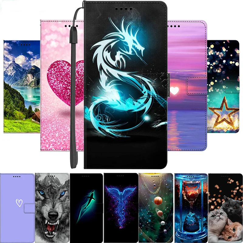 Leather Magnetic Book Cover Flip Wallet Case