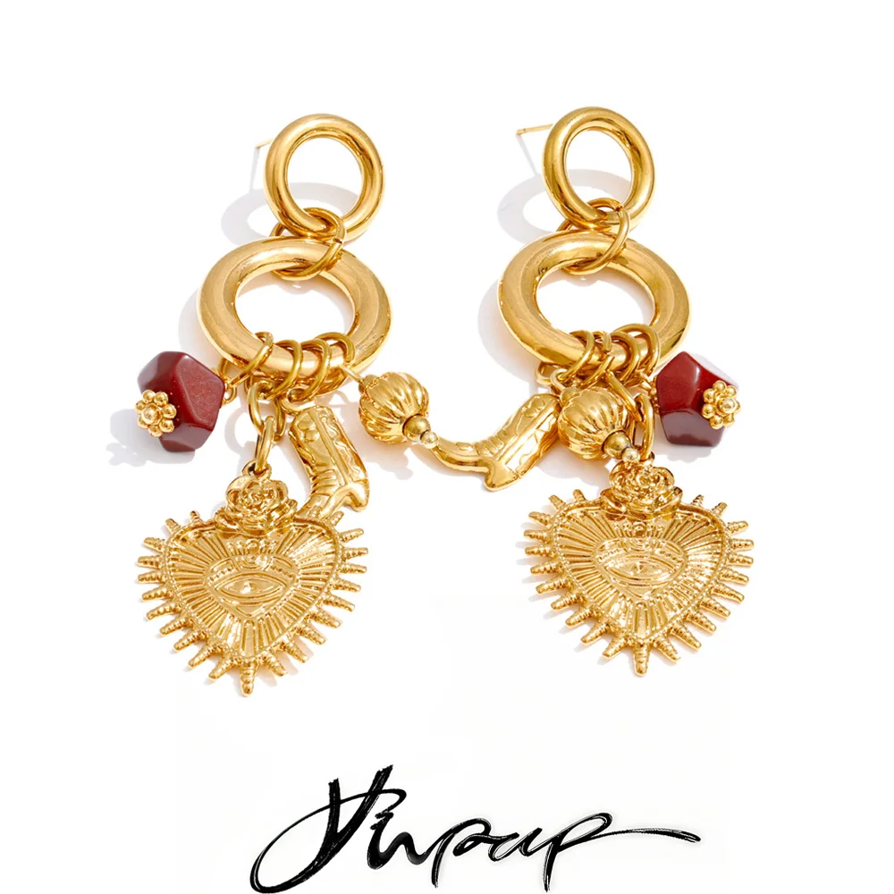 Yhpup Fashion Earrings PVD Plated 18K Golden