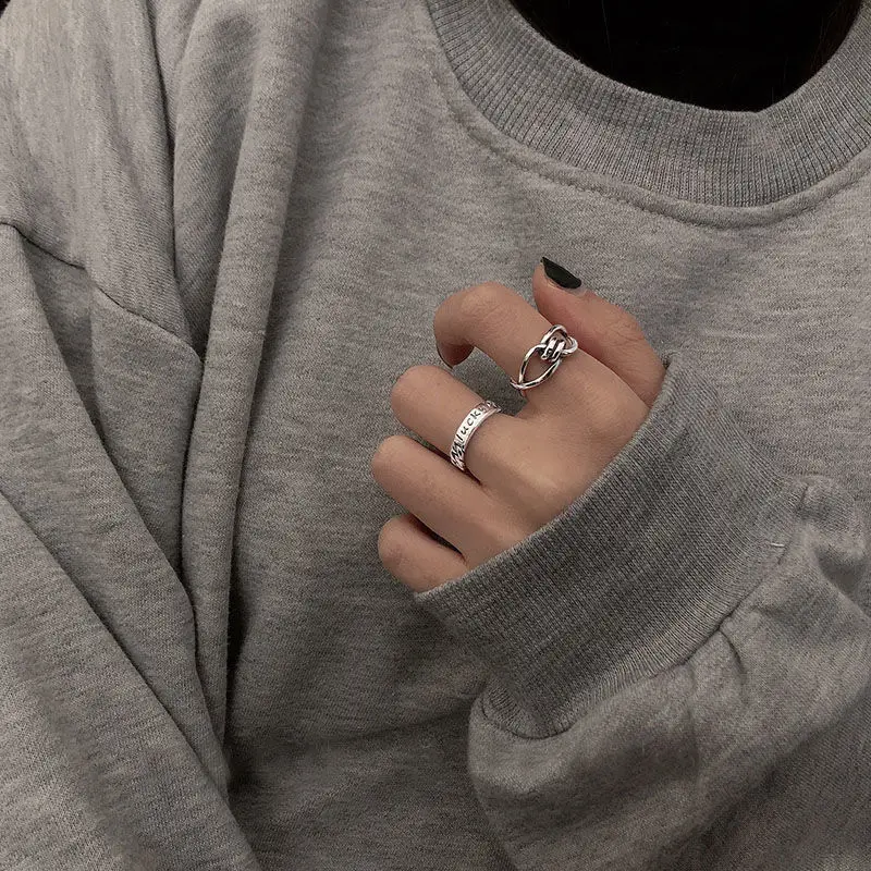 

Минималистичное кольцо на указательный палец 925, модное кольцо в стиле ретро из тайского серебра, в нормкор стиле, на удачу, с персонализированным хвостом