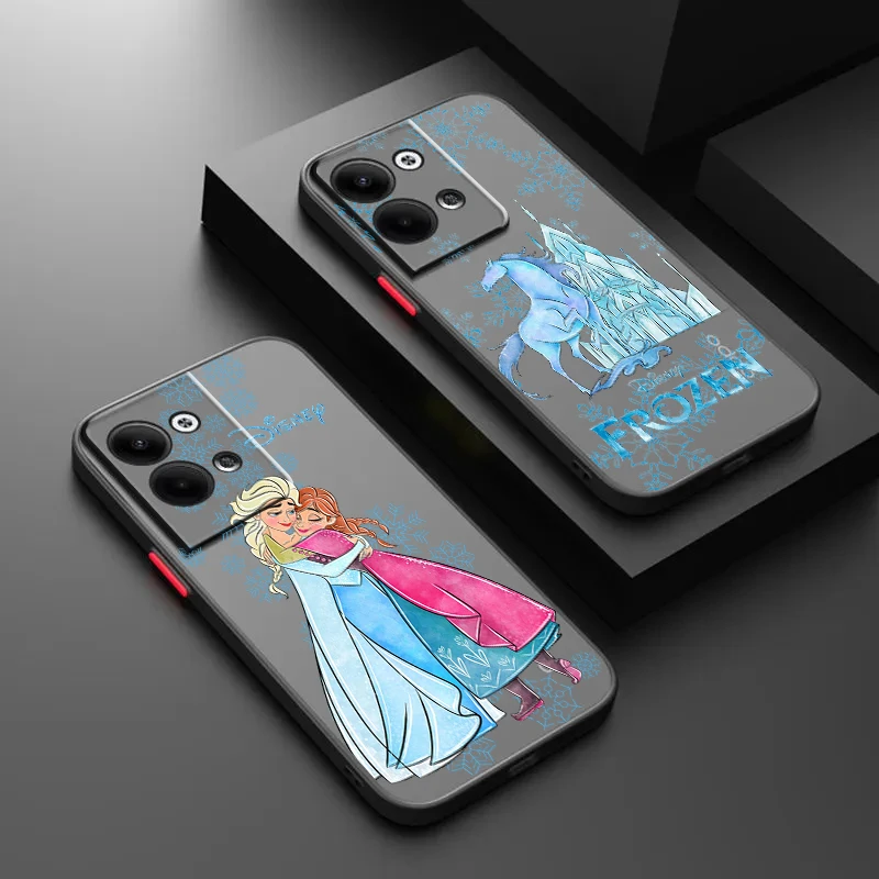 

Disney Anna Elsa Cute For OPPO Realme GT Neo Q5 Q3S Q3T Master 8 7 6 Lite Pro Frosted Translucent Hard Phone Case Fundas