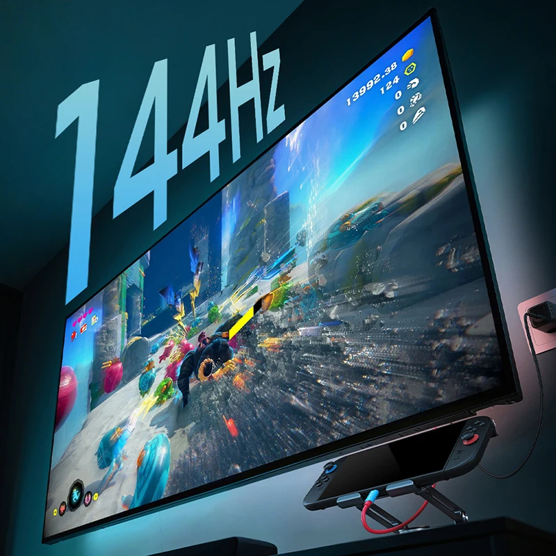 CABLETIME PD 100W USB C-HDMI 케이블 4K@144Hz 타입 C-HDMI 케이블 어댑터 스위치 2/1용 완벽한 닌텐도 스위치/OLED