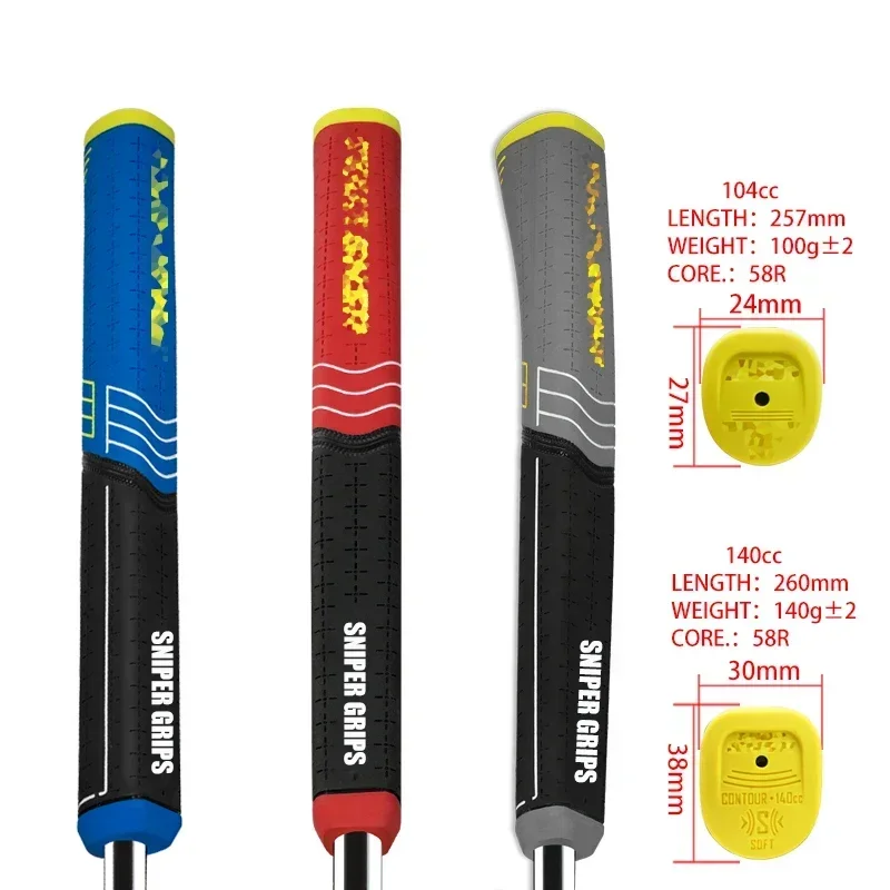 Golf club putter grip - SNSR rubber grip with pistol shape design for increased putter accuracy 2