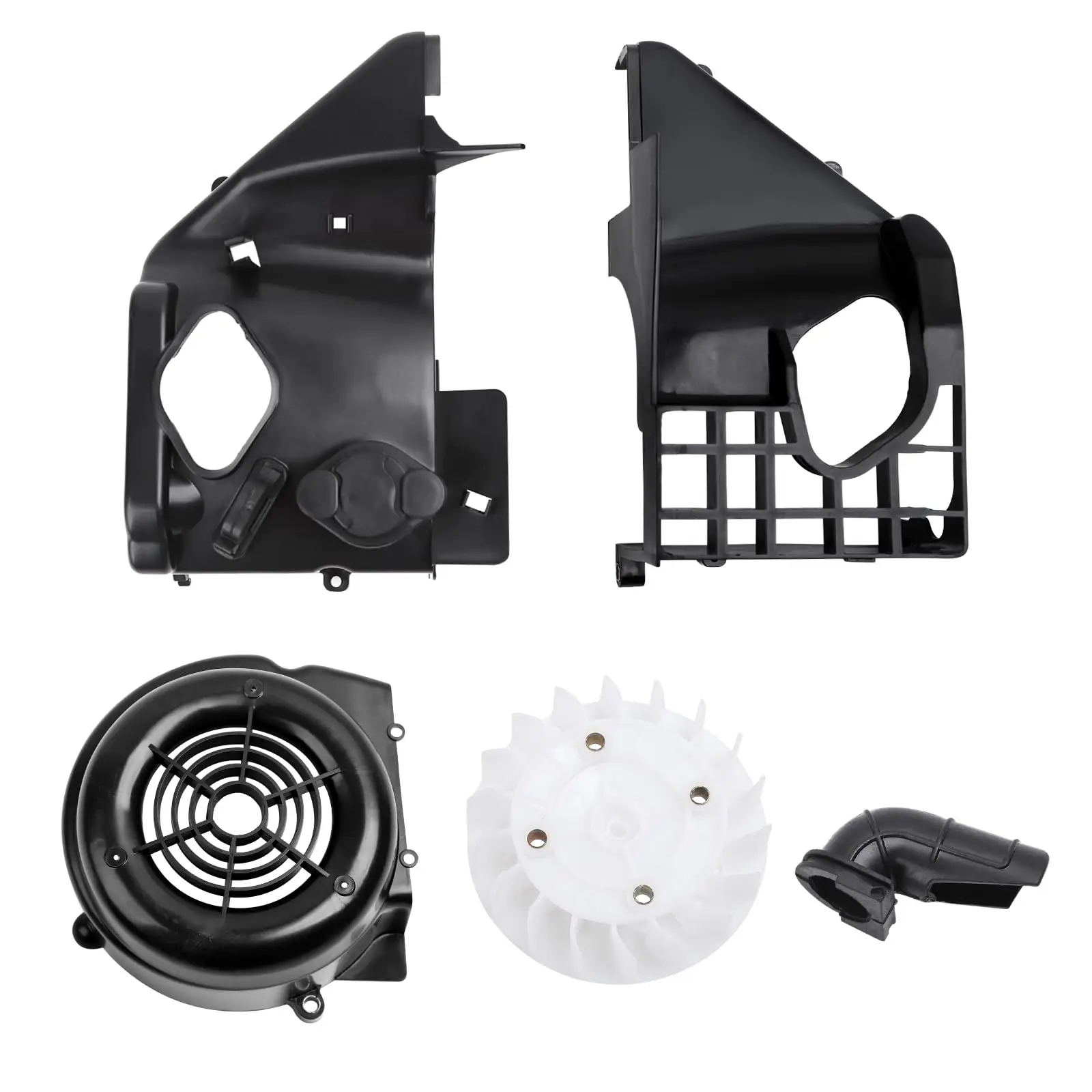Air Director Cooling Fan Cover Assembly in PP Material Replacement for GY6 125cc 150cc ATV Go Kart Moped Scooter