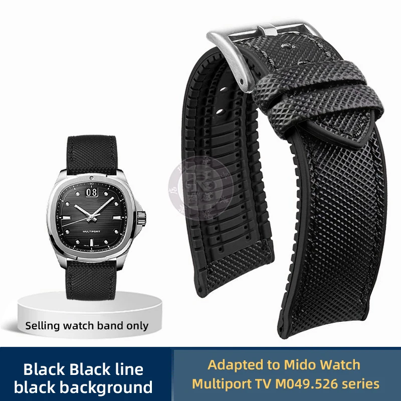 Enhanced Product Title:  
Premium 22mm Nylon Rubber Men's Watch Strap - Blue, Green, Black